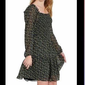 Sam Edelman - Floral Smocked Long-Sleeve dress